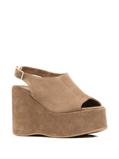 Curiosite Suede Platform Sandals In Multi