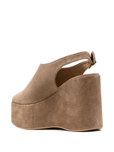 Curiosite Suede Platform Sandals In Multi