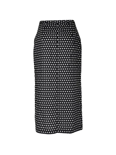 Frame The Dot Front Button Midi Skirt In Black