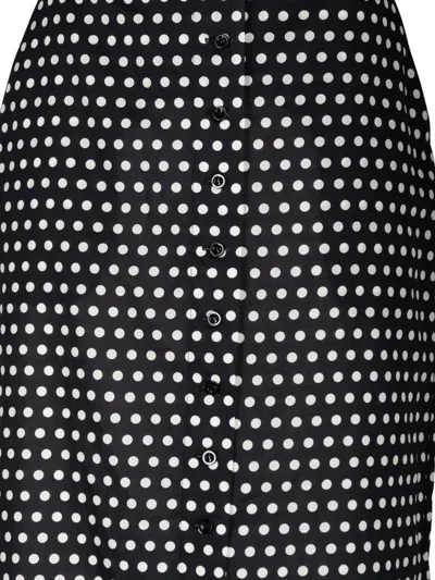 Frame The Dot Front Button Midi Skirt In Black
