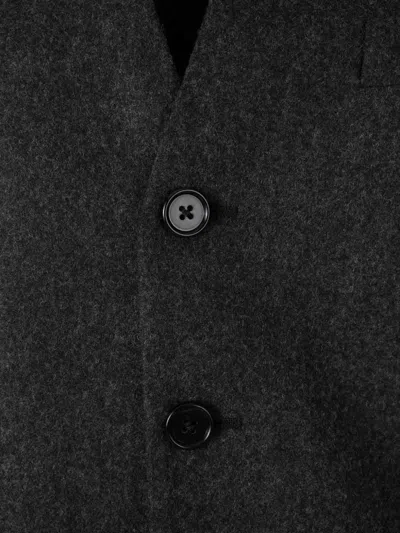 Jil Sander Collarless Button-up Jacket In Gray