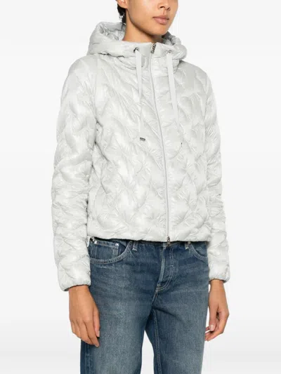 Herno Quilted Hooded Jacket In Gray