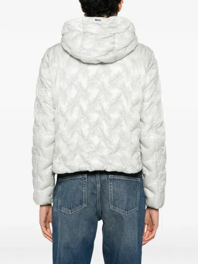 Herno Quilted Hooded Jacket In Gray