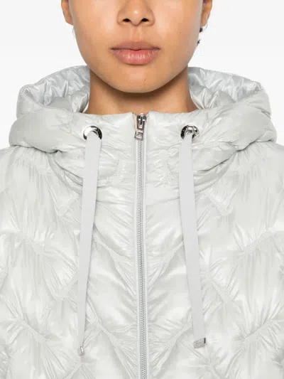 Herno Quilted Hooded Jacket In Gray