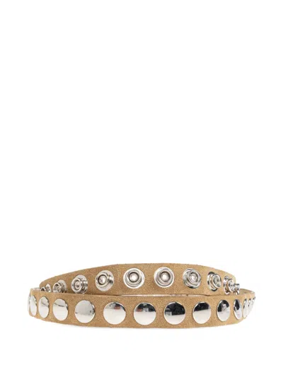 Iro Stud-embellished Leather Belt In Brown
