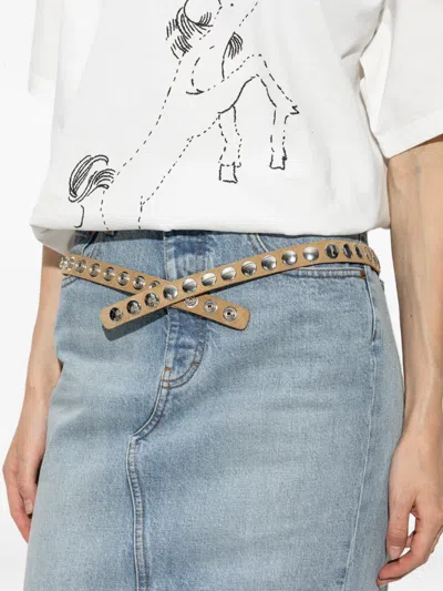 Iro Stud-embellished Leather Belt In Brown