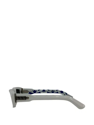 Chrome Hearts Zelda Rectangle-frame Sunglasses In Red