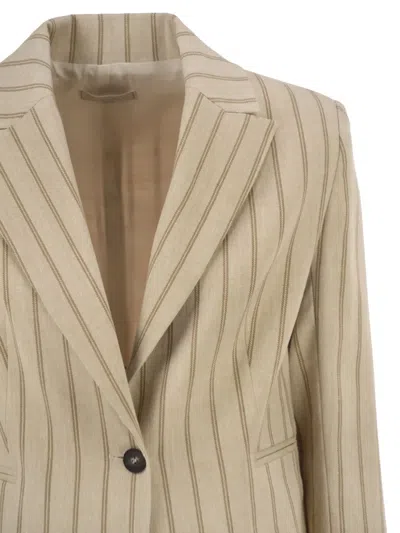 Antonelli Pinstriped Single-breasted Blazer In Neutral