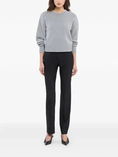 Another Tomorrow Cashmere And Wool-blend Sweater In Heather Grey