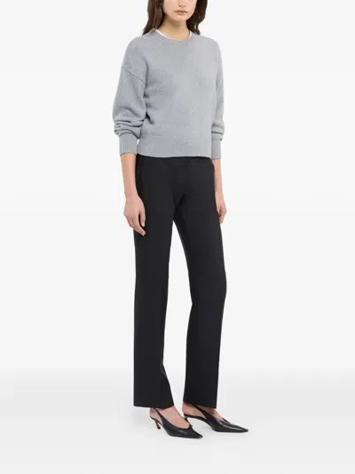 Another Tomorrow Cashmere And Wool-blend Sweater In Heather Grey