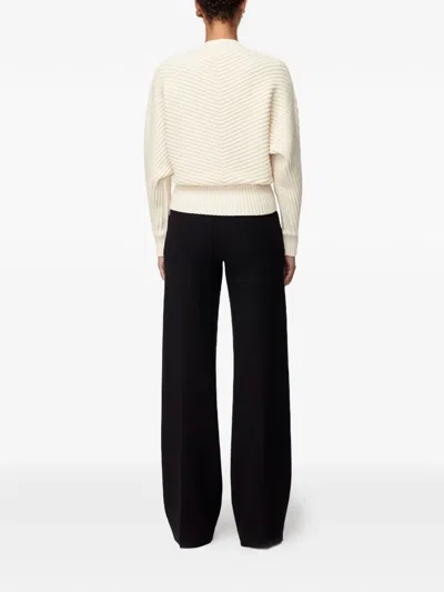 Another Tomorrow Ribbed-knit Dolman-sleeve Sweater In Neutral