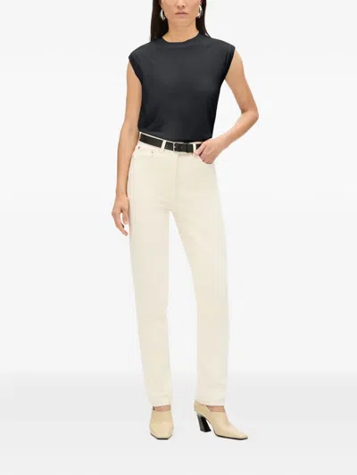 Another Tomorrow Wool Sleeveless Top In Black