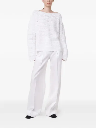Another Tomorrow Oversized-fit Textured Sweater In White