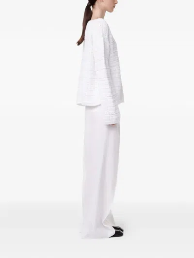 Another Tomorrow Oversized-fit Textured Sweater In White