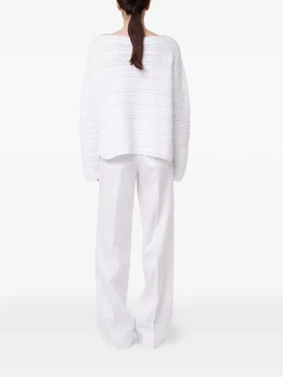 Another Tomorrow Oversized-fit Textured Sweater In White