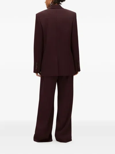 Another Tomorrow Wool Tailored Oversized Peak-lapel Jacket In Brown