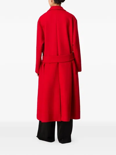 Another Tomorrow Oversized Cashmere Wrap Coat In Red
