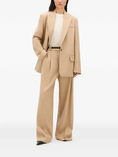 Another Tomorrow Oversized Peak-lapel Blazer In Brown