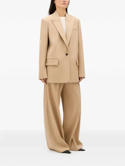 Another Tomorrow Oversized Peak-lapel Blazer In Brown