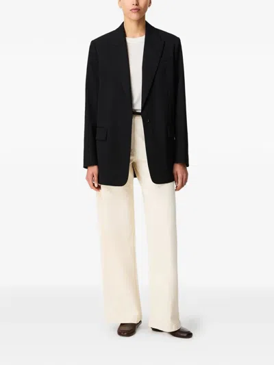 Another Tomorrow Oversized Peak-lapel Blazer In Black