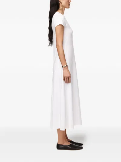 Another Tomorrow Short-sleeve Jersey Midi-dress In White