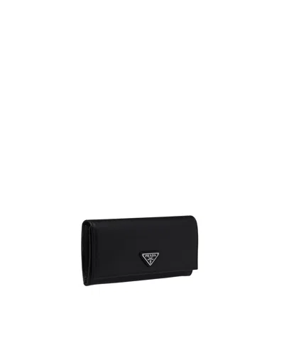 Prada Logo Wallet In Black