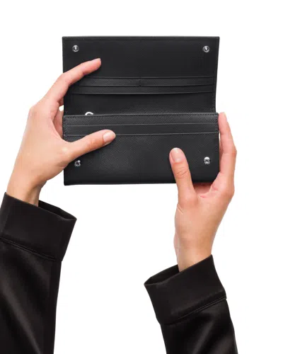 Prada Logo Wallet In Black