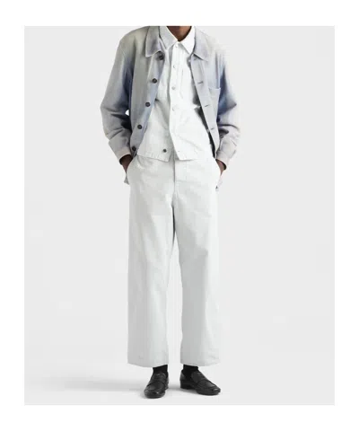 Prada Regular Bleached Denim Jeans In Blue