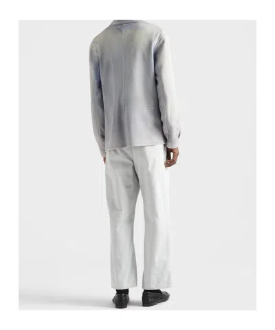 Prada Regular Bleached Denim Jeans In Blue