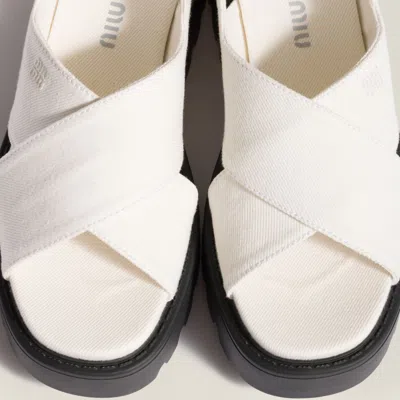 Miu Miu Platform Slingback Sandals In Multi