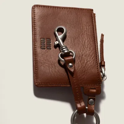 Miu Miu Leather Keyring Trick In Pattern