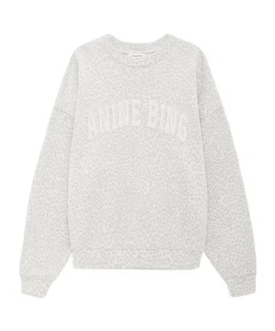 Anine Bing Leopard-pattern Logo Sweatshirt In White
