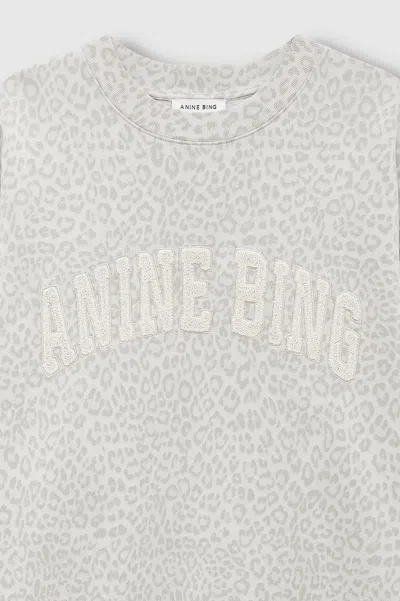 Anine Bing Leopard-pattern Logo Sweatshirt In White