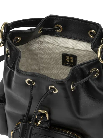 Miu Miu Flap Backpack In Black
