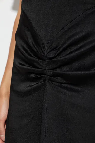 Victoria Beckham Womens Gathered Short-sleeve Stretch-woven Midi Dress Black
