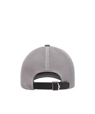 Brioni Grey Perforated Performa Baseball Hat In Gray