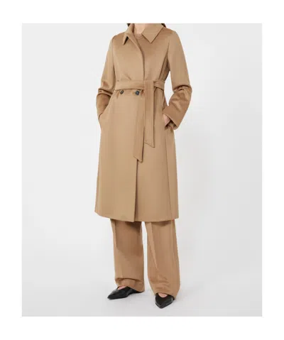Max Mara Wool Robe Coat In Brown