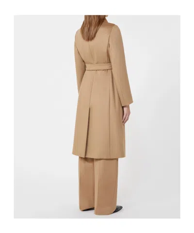 Max Mara Wool Robe Coat In Brown