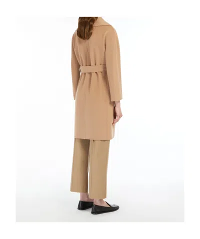 Max Mara Short Double-faced Wool Coat In Brown