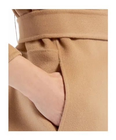 Max Mara Short Double-faced Wool Coat In Brown