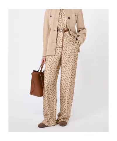 Max Mara Patterned Casual Pants In Brown