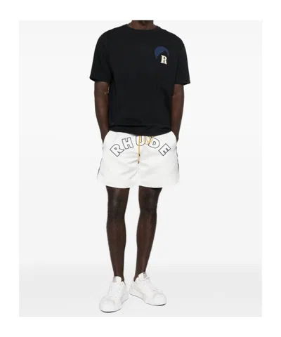 Rhude Logo Printed Drawstring Lightning Shortrs In White