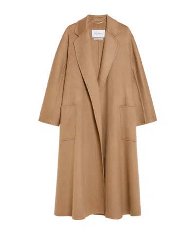 Max Mara Collared Long-sleeved Coat In Brown