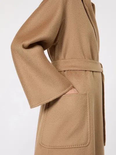 Max Mara Collared Long-sleeved Coat In Brown