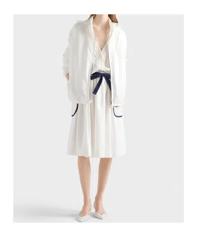 Prada Long-sleeved Casual Jacket In White