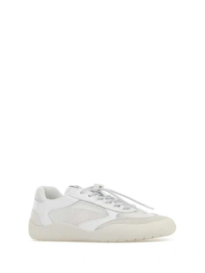 Prada White Laced Sneakers In Multi