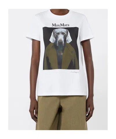 Max Mara Iconic Pattern Knit T-shirt In White
