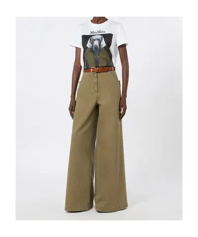 Max Mara Iconic Pattern Knit T-shirt In White