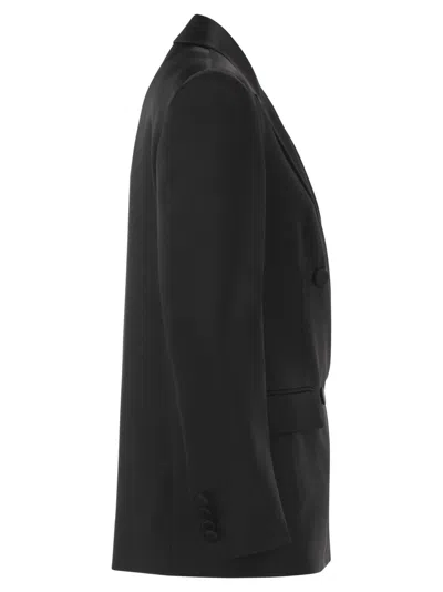 Max Mara Double-breasted Suit Jacket In Black