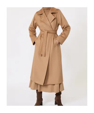 Max Mara Long-sleeved Coat In Brown